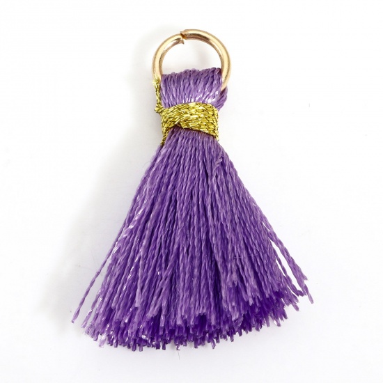 Picture of 20 PCs Polyester Tassel Charms Tassel Purple 24mm