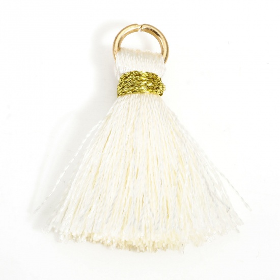 Picture of 20 PCs Polyester Tassel Charms Tassel Creamy-White 24mm