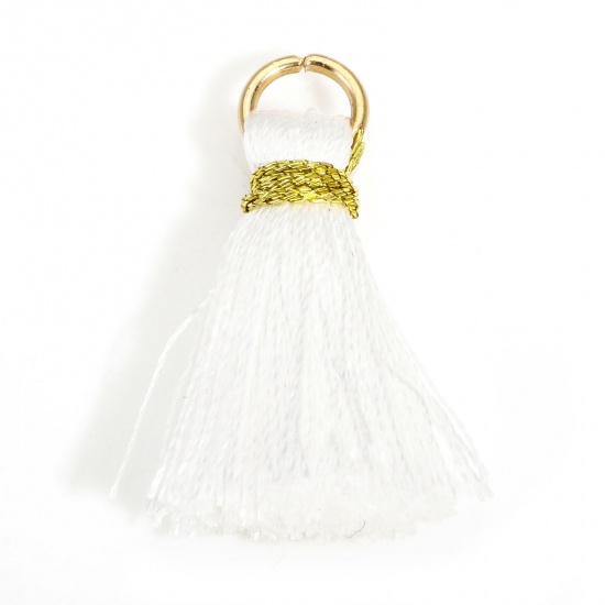 Picture of 20 PCs Polyester Tassel Charms Tassel White 24mm