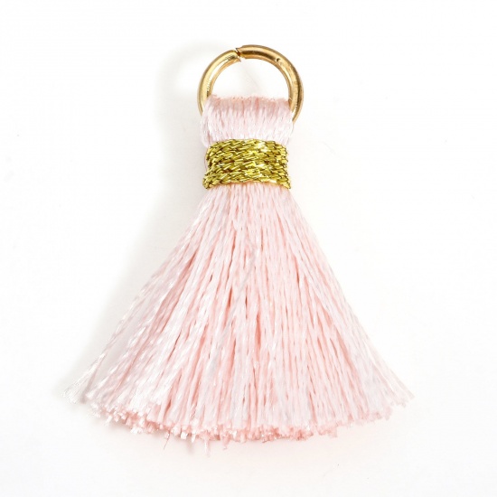 Picture of 20 PCs Polyester Tassel Charms Tassel Light Pink 24mm