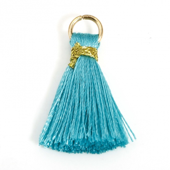 Picture of 20 PCs Polyester Tassel Charms Tassel Mint Green 24mm