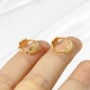 Bild von 2 Stück Messing Perlen Rahmen Geschnitzte Muster 18K Echtgold plattiert (Passt 8mm Perle) 12mm Durchmesser