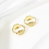 Bild von 2 Stück Messing Perlen Rahmen Geschnitzte Muster 18K Echtgold plattiert (Passt 8mm Perle) 12mm Durchmesser