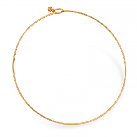 Picture of Wholesale Collar Neck Ring Necklace, Gold Plated 304 Stainless Steel Unisex Simple Stylish Gift Jewelry For Retailer, 43cm(16.9") long, 1 Piece