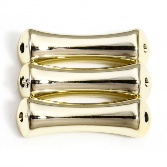 Immagine di 50 Pz Acrilato Perline per la Creazione di Gioielli con Ciondoli Fai-da-te Oro Tubo Acquerello Circa 26.5mm x 7mm, Foro: Circa 1.8mm