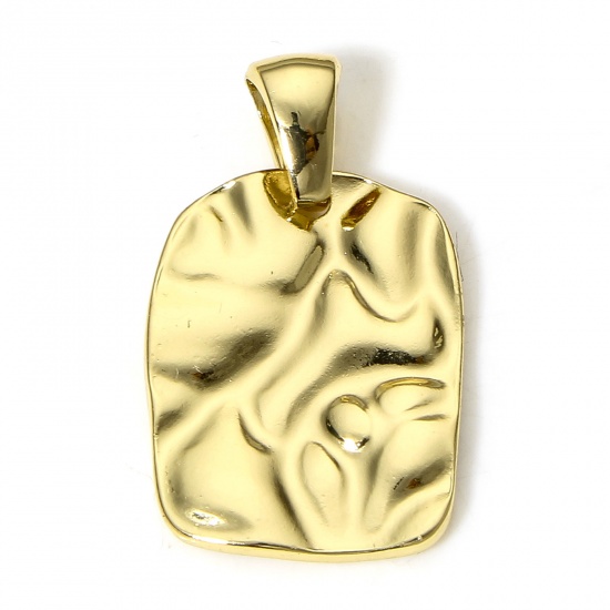 Immagine di 1 Pz 304 Acciaio Inossidabile Ciondoli Pendenti Placcato Oro 18K Irregolare Struttura 24mm x 14mm