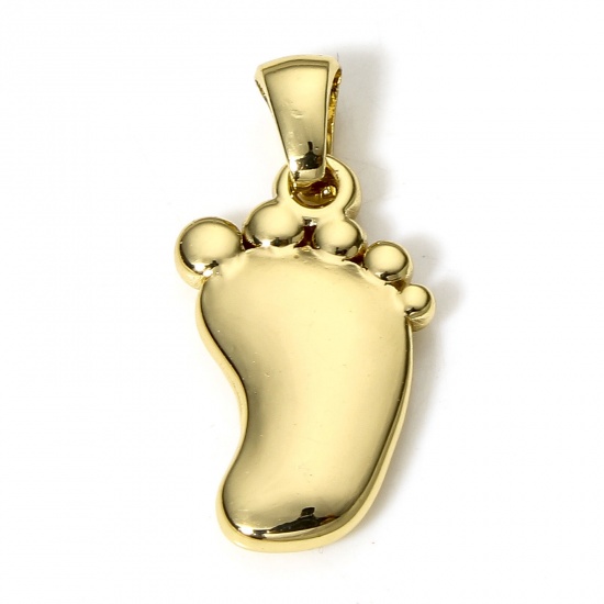 Imagen de 1 Unidad 304 Acero Inoxidable Colgantes Charms Chapado en Oro de 18K Pies 26mm x 13mm