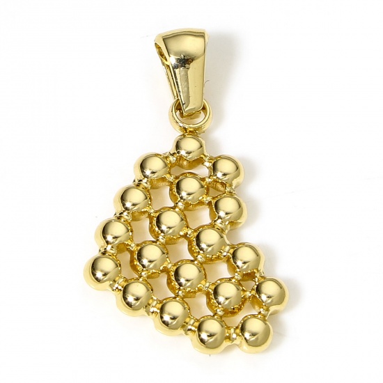 Bild von 1 Stück 304 Edelstahl Charm-Anhänger 18K Vergoldet Herz 28mm x 15mm