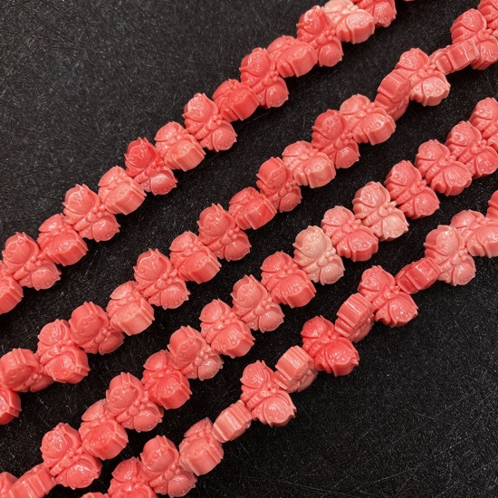 Immagine di 10 Pz Corallo ( Sintetico ) Perline per la Creazione di Gioielli con Ciondoli Fai-da-te Farfalla Arancione Rossastro Come 10mm x 7mm