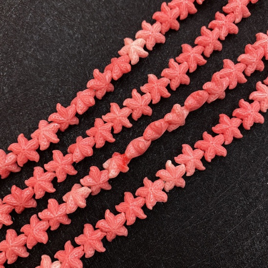 Immagine di 10 Pz Corallo ( Sintetico ) Perline per la Creazione di Gioielli con Ciondoli Fai-da-te Stella di Mare Arancione Rossastro Come 11mm Dia.