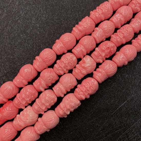 Immagine di 10 Pz Corallo ( Sintetico ) Perline per la Creazione di Gioielli con Ciondoli Fai-da-te Scimmia Arancione Rossastro Come 10mm x 16mm