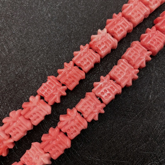 Immagine di 10 Pz Corallo ( Sintetico ) Perline per la Creazione di Gioielli con Ciondoli Fai-da-te フー·ワード Arancione Rossastro Come 12mm Dia.