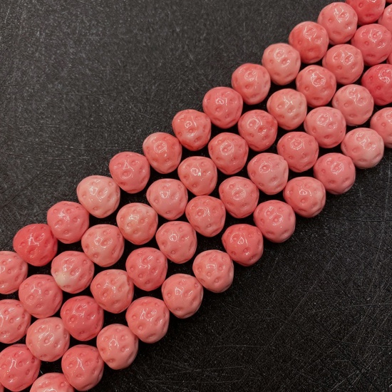 Immagine di 10 Pz Corallo ( Sintetico ) Perline per la Creazione di Gioielli con Ciondoli Fai-da-te Fragola Arancione Rossastro Come 12mm x 10mm