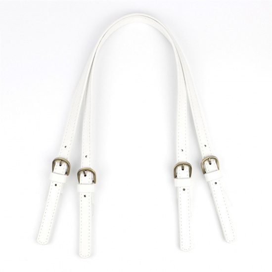 Picture of 2 PCs PU Handbags Purse Replacement Wrist Strap White Adjustable 67cm - 71cm long