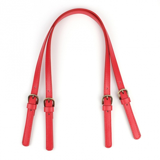 Picture of 2 PCs PU Handbags Purse Replacement Wrist Strap Red Adjustable 67cm - 71cm long