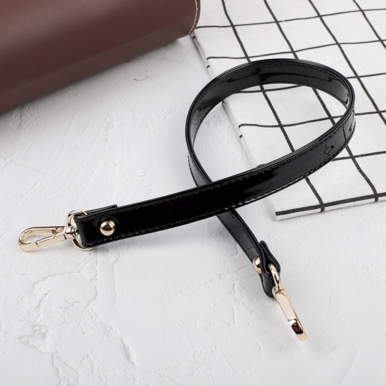 Immagine di 1 Piece PU Handbags Purse Replacement Wrist Strap Golden Black 43cm