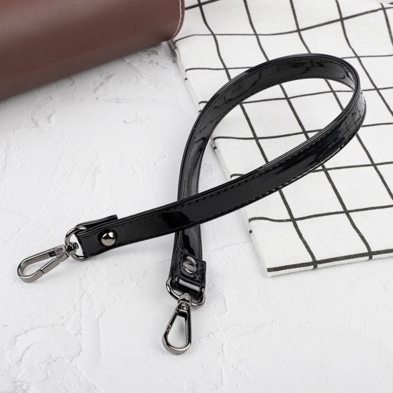 Immagine di 1 Piece PU Handbags Purse Replacement Wrist Strap Gunmetal Black 43cm