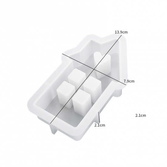 1 Piece Silicone Resin Mold For Candle Soap DIY Making House 13.9cm x 7.9cm の画像