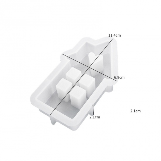 Image de 1 Piece Silicone Resin Mold For Candle Soap DIY Making House 8.4cm x 5.7cm