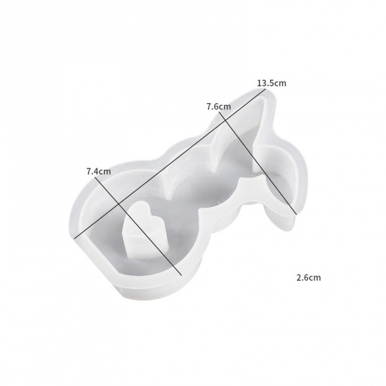 Immagine di 1 Piece Silicone Easter Day Resin Mold For Candle Soap DIY Making Rabbit Animal Heart White 13.5cm x 7.6cm