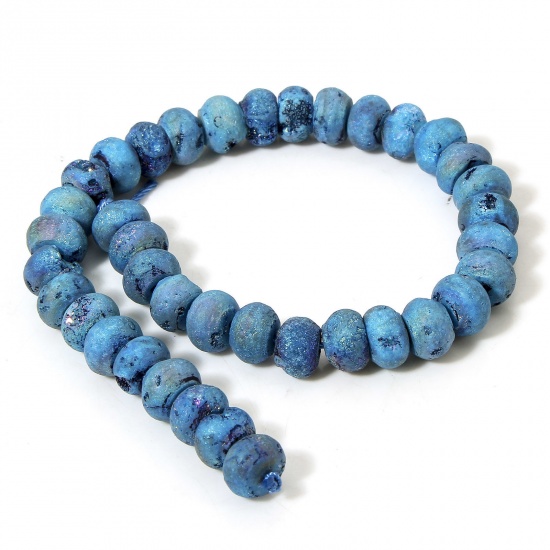 Picture of 1 Strand (Approx 39 PCs/Strand) (Grade A) Quartz Crystal ( Natural ) Loose Beads For DIY Charm Jewelry Making Abacus Skyblue About 8mm Dia., Hole: Approx 1mm, 20cm(7 7/8") long