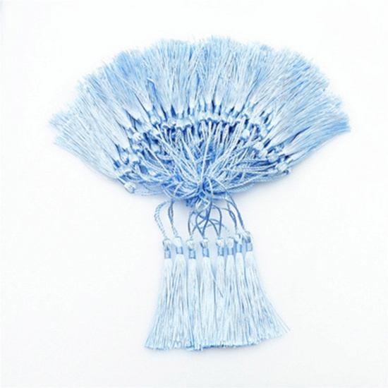 Picture of 50 PCs Polyester Tassel Pendant Tassel Bookmark Accessories Skyblue 13cm