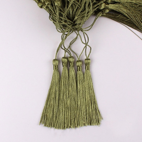 Picture of 50 PCs Polyester Tassel Pendant Tassel Bookmark Accessories Army Green 13cm