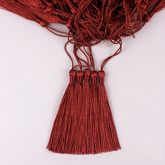 Picture of 50 PCs Polyester Tassel Pendant Tassel Bookmark Accessories Red Brown 13cm