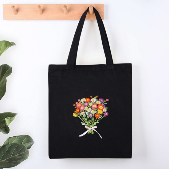Image de 1 Set Cotton & Linen Embroidery Kit Package DIY Handmade Decoration Multicolor Flower