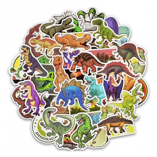 1 Set ( 50 PCs/Set) PVC DIY Scrapbook Deco Stickers Multicolor Dinosaur Animal の画像