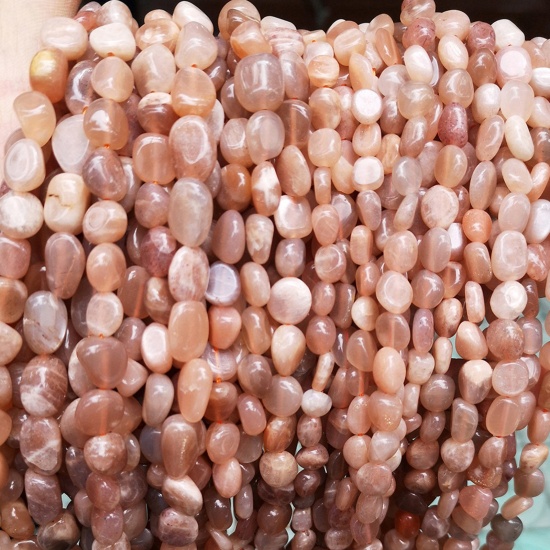 Picture of 1 Strand (Approx 45 PCs/Strand) Sunstone ( Natural ) Loose Beads For DIY Charm Jewelry Making Irregular About 6mm-8mm Dia.