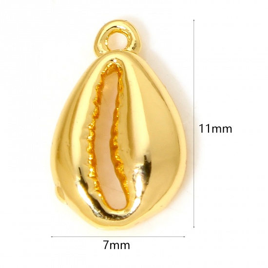 Immagine di 2 Pz Ottone Charms Monetaria Caputserpentis Placcato Oro 18K 11mm x 7mm