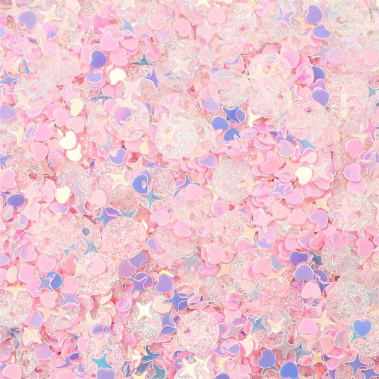 Picture of 1 Packet PET Sequins Paillettes At Random Mixed Pink 3mm-6mm