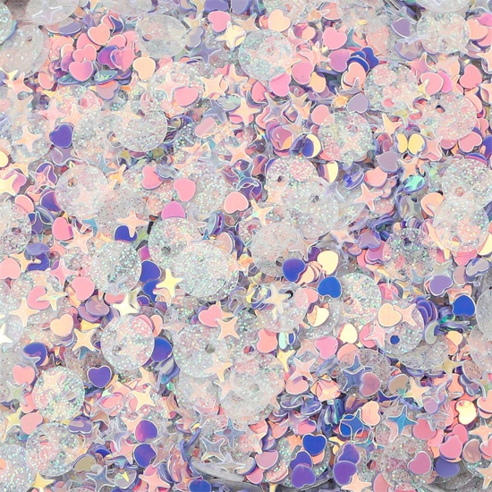 Picture of 1 Packet PET Sequins Paillettes At Random Mixed Purple 3mm-6mm