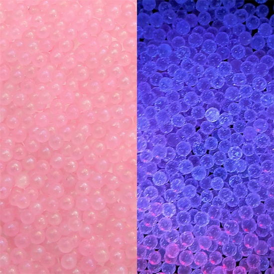 Immagine di 30 Grammi ( 2100 Pz/Pacchetto) Vetro Seme Baglie nel buio Seme Perline Tondo Rosa Bolla Senza Foro Per 2mm - 2.5mm Dia.