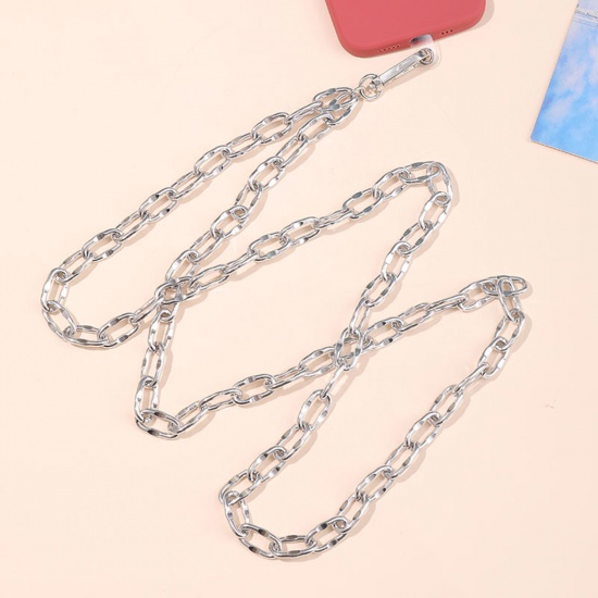 Immagine di 1 PCs Aluminum Curb Link Chain Cell Phone Lanyards Strap Gold Plated 125cm long