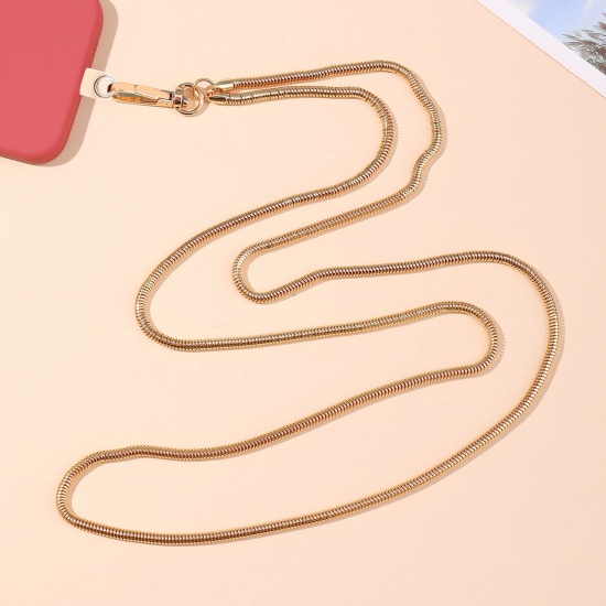 Immagine di 1 PCs Iron Based Alloy Snake Chain Cell Phone Lanyards Strap Gold Plated 125cm long
