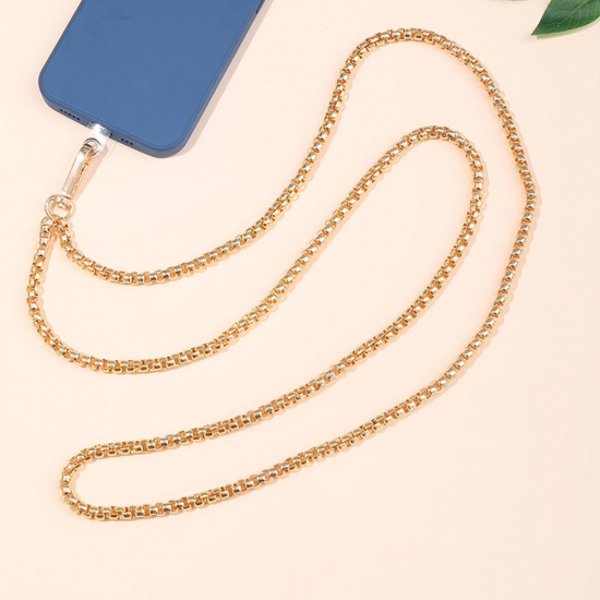 Immagine di 1 PCs Iron Based Alloy Box Chain Cell Phone Lanyards Strap Gold Plated 125cm long