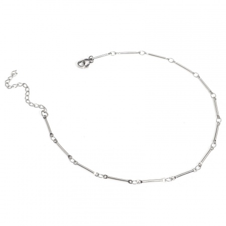 Bild von Großhandel 304 Edelstahl Twist-Kette Fußketten, Silberfarbe Frauen Minimalistisch Geschenk Schmuckbedarf, 25cm lang, Kettengröße: 1.2mm, 1 Strang