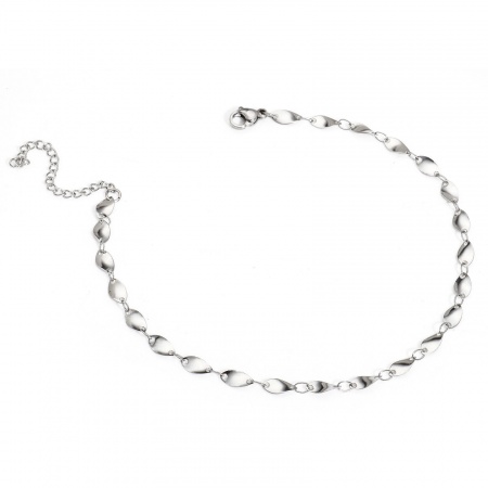 Bild von Großhandel Marquise 304 Edelstahl Handgefertigte Gliederkette Fußketten, Silberfarbe Frauen Minimalistisch Geschenk Schmuckbedarf, 24.5cm lang, Kettengröße: 4mm, 1 Strang