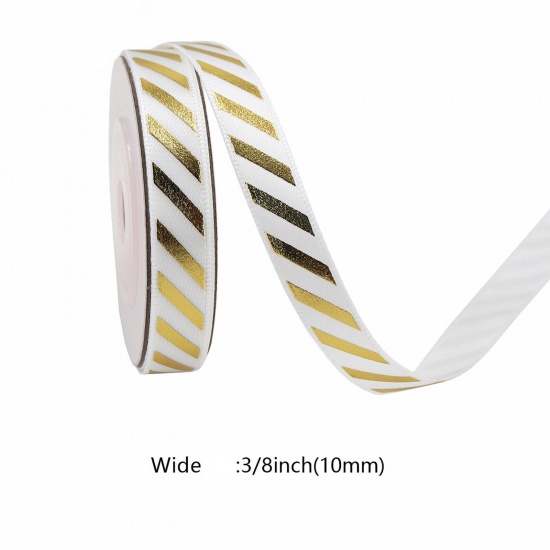 Bild von 1 Roll (Approx 5 Yards/Roll) Polyester Mother's Day Ribbon DIY Wedding Party Gift Wrapping Sewing Craft Decoration White 1cm