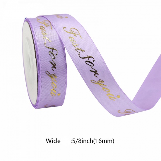 Bild von 1 Roll (Approx 5 Yards/Roll) Polyester Mother's Day Ribbon DIY Wedding Party Gift Wrapping Sewing Craft Decoration Purple 1.5cm