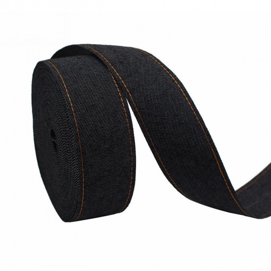 Picture of 1 M Polyester Webbing Strap Ribbon For DIY Sewing Craft Blue Black 1cm