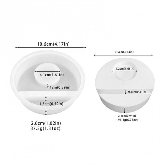 Picture of 1 Piece Silicone Easter Day Resin Mold For Candle Soap DIY Making Round Candle Base White 10.6cm x 10.6cm
