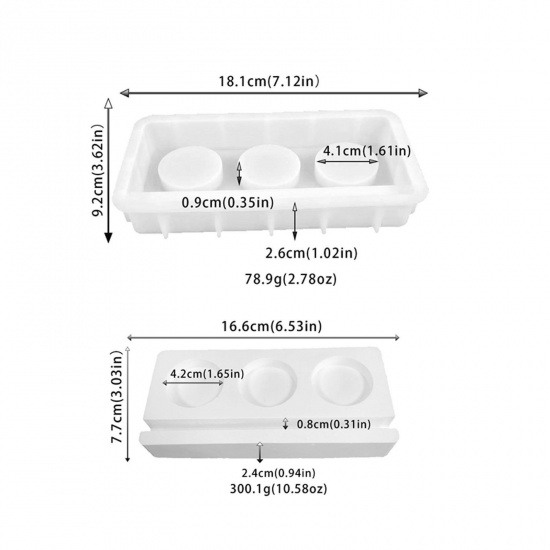 Immagine di 1 Piece Silicone Easter Day Resin Mold For Candle Soap DIY Making Rectangle Candle Base White 18.1cm x 9.2cm