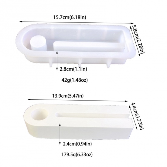 Picture of 1 Piece Silicone Easter Day Resin Mold For Candle Soap DIY Making Candle Base White 15.7cm x 5.8cm