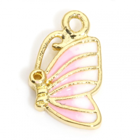 Picture of Brass Charms 18K Real Gold Plated Fruit Animal Enamel