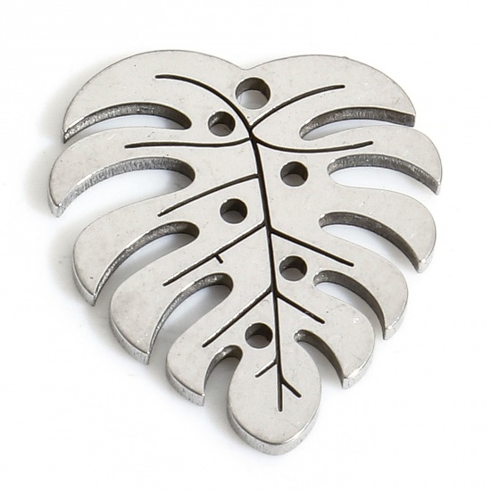 Bild von 5 PCs Eco-friendly 304 Stainless Steel Exquisite Charms Silver Tone Palm Frond Hollow 14mm x 13mm