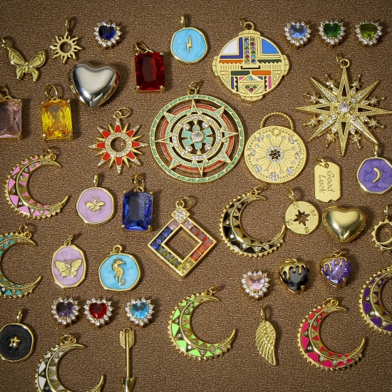 Bild von 1 Stück Messing Religiös Anhänger 18K Echtgold plattiert Kreuz Keltisch Knoten 3,3cm x 2,6cm