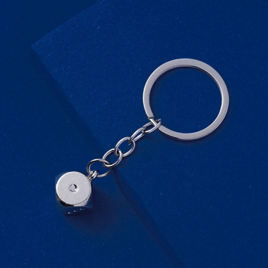 1 Piece Retro Keychain & Keyring Silver Tone Dice 8cm の画像